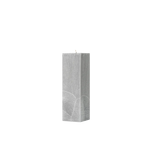 Gray textured rectangular candle on a white background