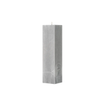 Gray textured square pillar candle on a white background