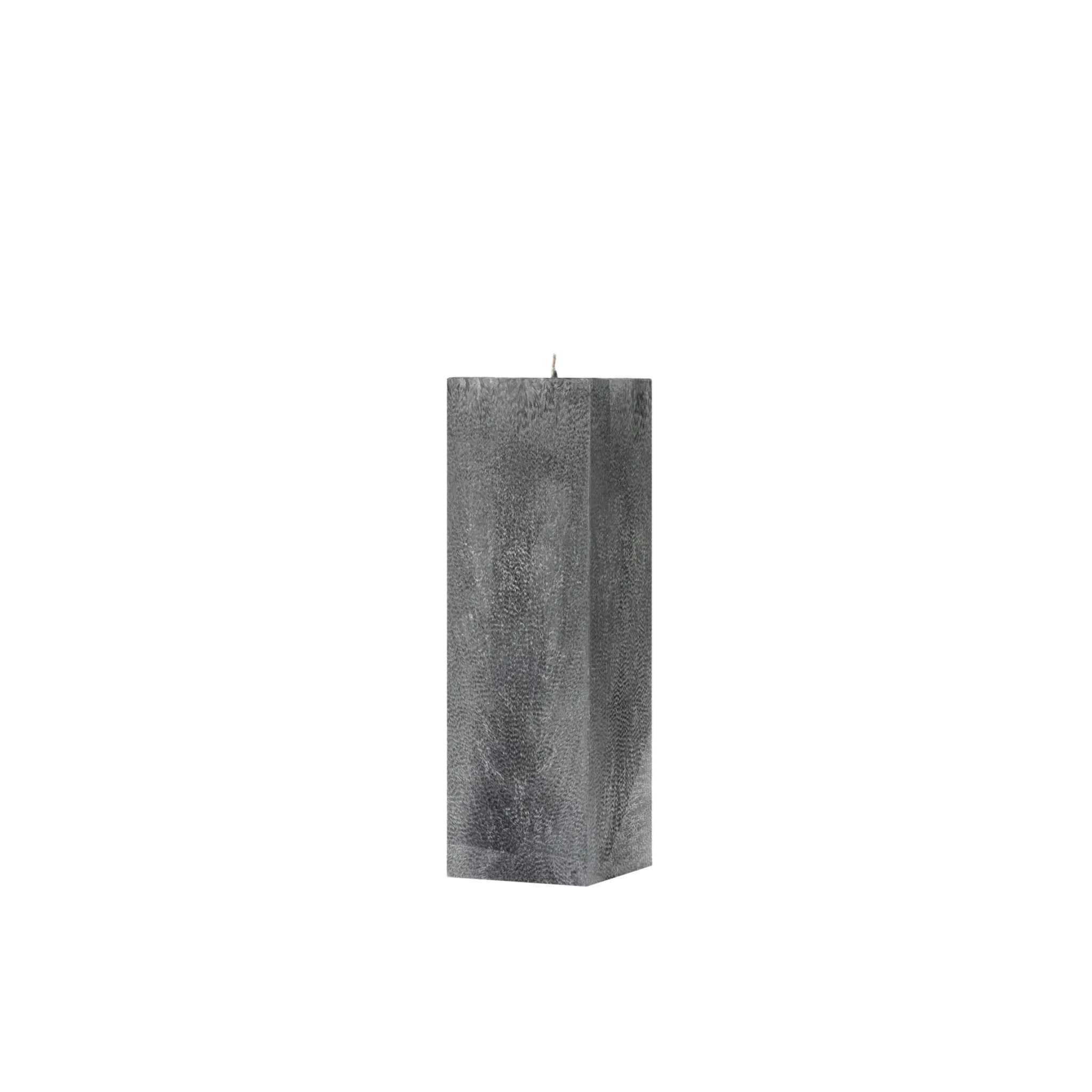 Rectangular gray candle on a white background