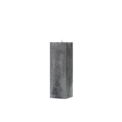Rectangular gray candle on a white background