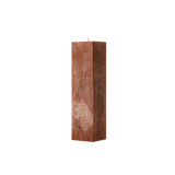 Rectangular brown candle on a white background