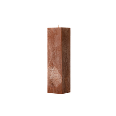 Rectangular brown candle on a white background