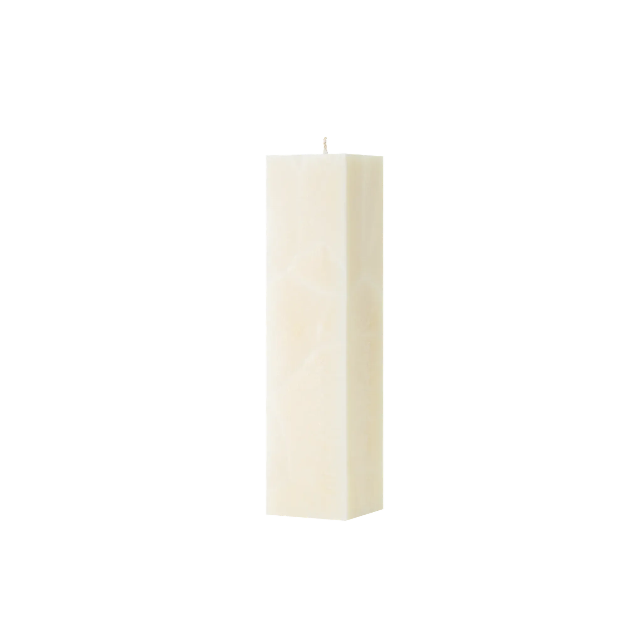 White rectangular candle on a white background