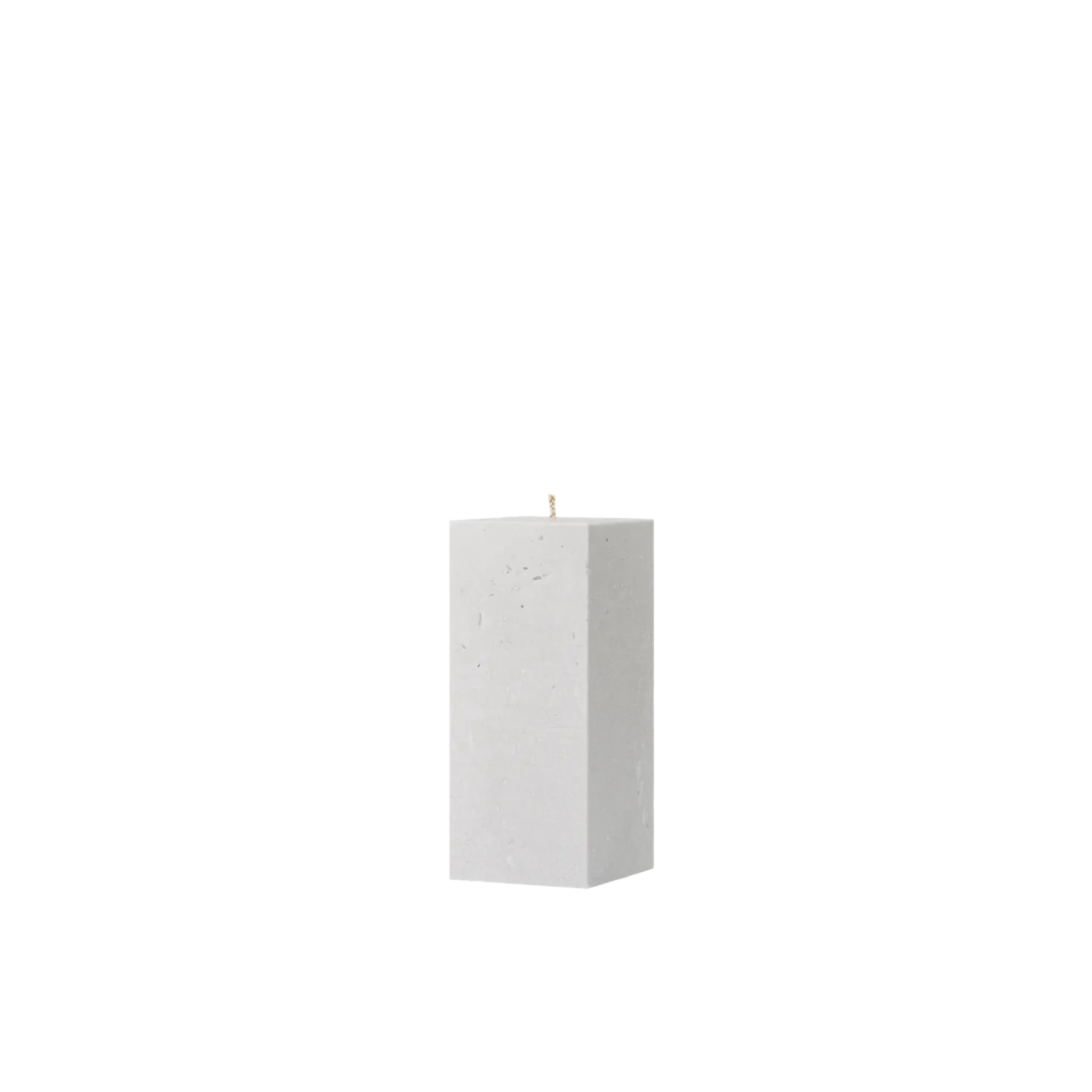 White rectangular candle on a white background