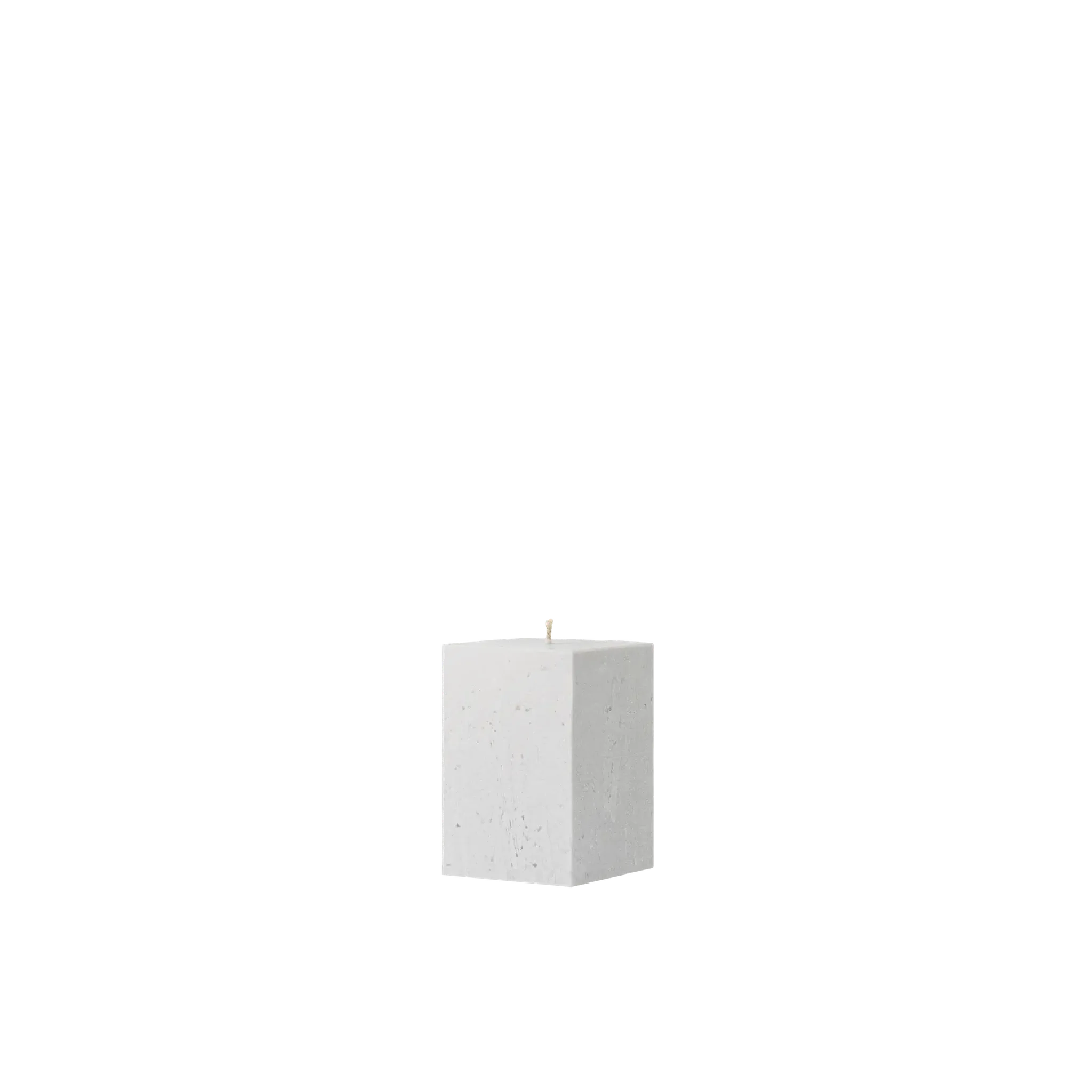 White square candle on a white background