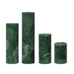 green pillar candles