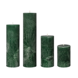 green pillar candles