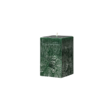 small green square pillar candle