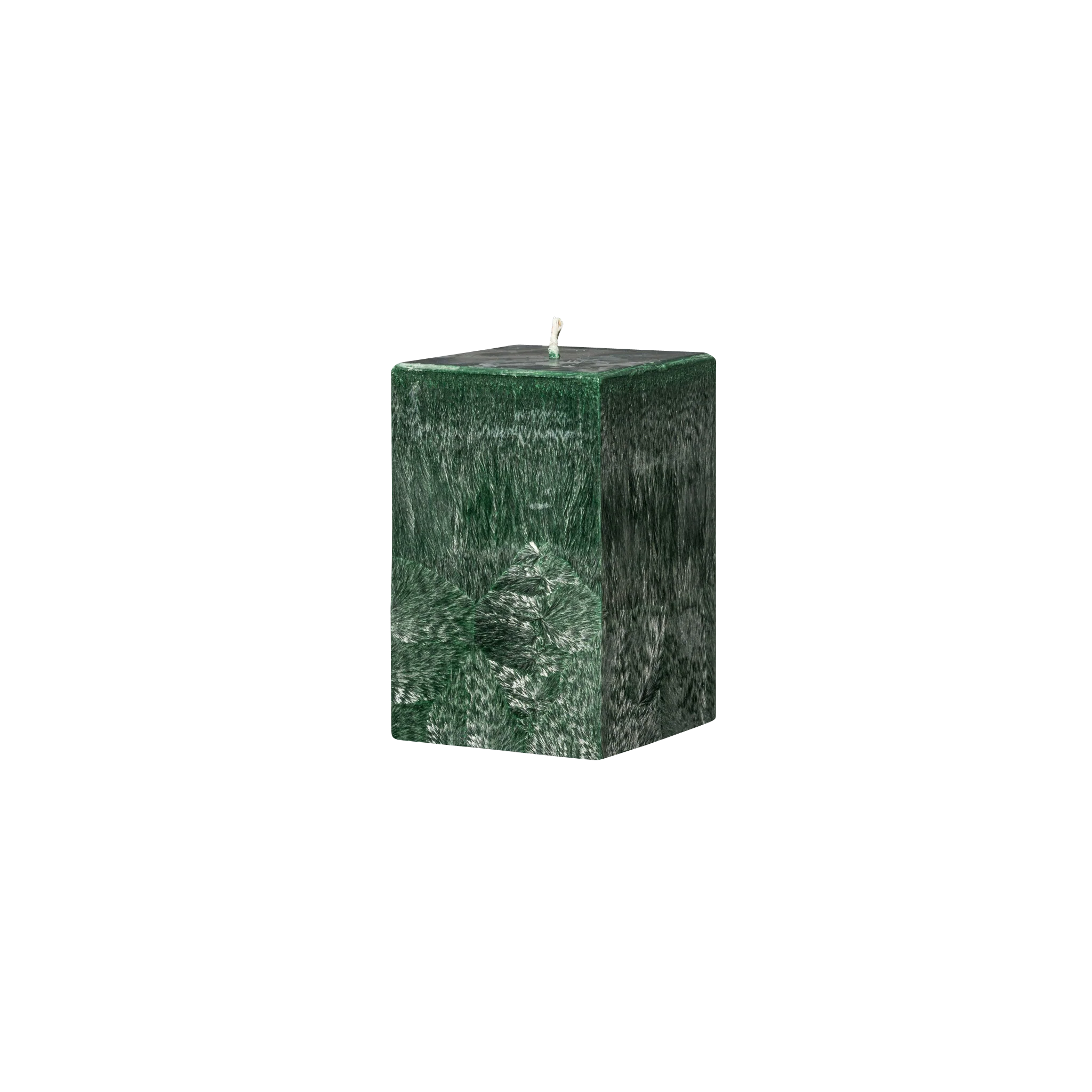 small green square pillar candle