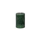 small green pillar candle
