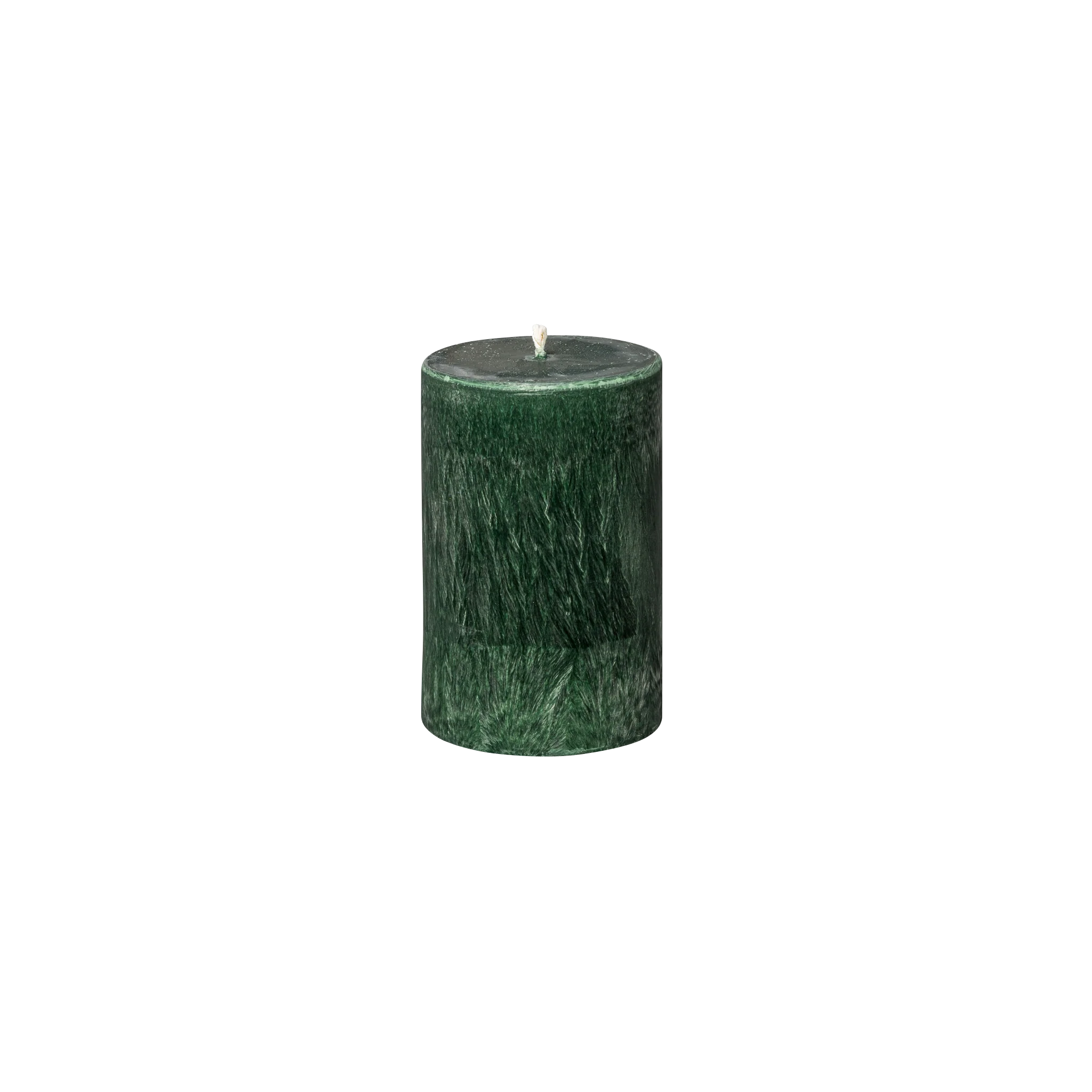 small green pillar candle