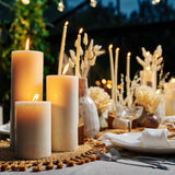 large diameter ivory pillar candles