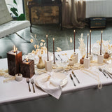 thin brown taper candles